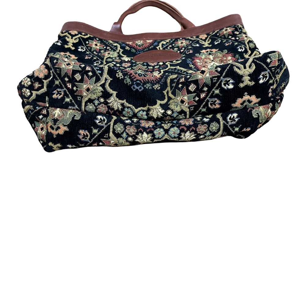 Tote Bag EUC Needlepoint Design, open nylon interior, no top closure, Made USA - Picture 3 of 14